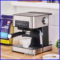 1.6L Semi-automatic Espresso Coffee Machine Maker Cappuccino Stainless Steel NEW