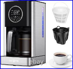 12-Cup Coffee Maker, Drip Coffee Machine with Glass Carafe, Brew Control, Touch