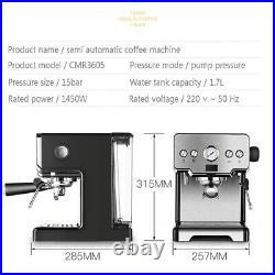 15 Bar Espresso Machine Coffee Maker Cappuccino Milk Bubble Maker Coffee Machine
