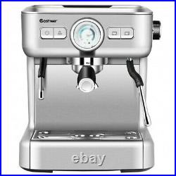 15 Bar Semi-Auto Espresso Coffee Maker Machine with Milk Frother Steam Wand