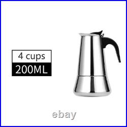 2/5x Stainless Steel Espresso Ground Coffee Maker Percolator Moka Pot 212 Cups