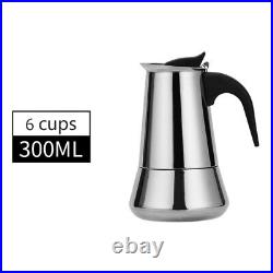 2/5x Stainless Steel Espresso Ground Coffee Maker Percolator Moka Pot 212 Cups