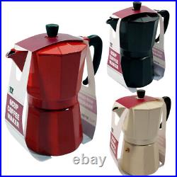 2 X 6 Cup Coffee Maker Stove Pot Espresso Kitchen Aluminium Percolator Tea New