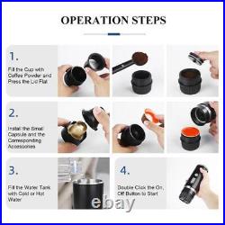 2-in-1 Portable Espresso Maker Travel Coffee Machine for On-The-Go Brewing