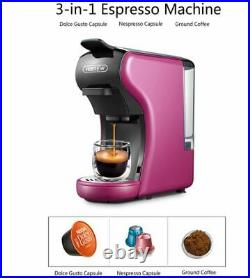3 in 1 Capsule Single Cup Pink Expresso Coffee Maker Machine