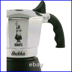 3 x Bialetti Brikka New Aluminium Espresso Maker 2 Cup Dispenses Creamy Head