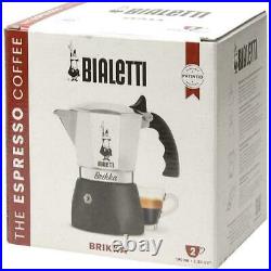 3 x Bialetti Brikka New Aluminium Espresso Maker 4 Cup Dispenses Creamy Head