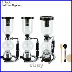 3PCS Unique Coffee Tea Espresso Maker 5 Cup 5 min Syphon Tabletop Heat Resistant