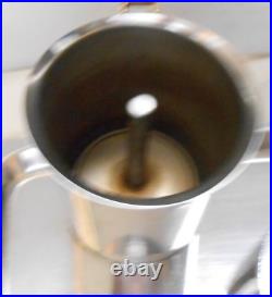 (4) Pieces Stovetop Espresso Coffee Maker Inox 18/10 Made in Italy With Gold Trim