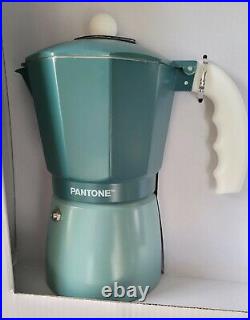 9 Cup Pantone Italian Moka Pot Espresso Coffee Maker 6 Stackable Mug Rack Set