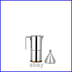 Alessi LA CONICA ESPRESSO COFFEE MAKER, 3 CUP, Stainless Steel, Silver
