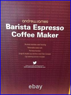 Andrew James Espresso Coffee Machine Maker Latte Cappuccino AJ000683 15bar BNIB