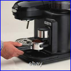 Ariete Moderna Espresso Machine, Barista Style Coffee Maker Black