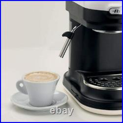 Ariete Moderna White Espresso Machine Coffee Maker Built in Grinder Milk Frother
