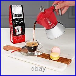 Bialetti Biaretti Fire Espresso Maker Moka Intuction 4 Cup Red 877846