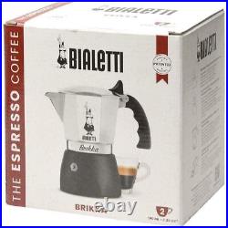 Bialetti Brikka New Aluminium Espresso Coffee Maker Dispenses Creamy Head, 2 Cup