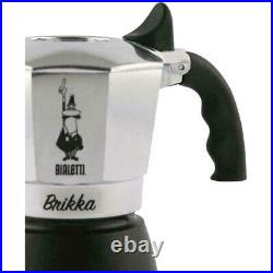 Bialetti Brikka New Aluminium Espresso Coffee Maker Dispenses Creamy Head, 4 Cup
