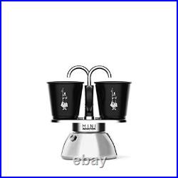 Bialetti Mini Express Induction coffee Maker, Aluminium, Black, 2 cups