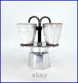 Bialetti Mini Express Kandisky Set With Coffee Maker 2 Cups 90 ML+ 2 Cups, silver