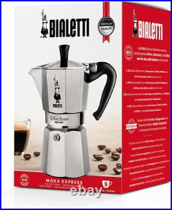 Bialetti Moka Express Aluminium Stovetop Coffee Maker 9 Cup, Silver