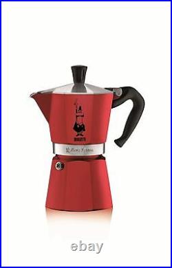 Bialetti Moka Express Stove Top 6 Cup Espresso Coffee Maker 300ml, (Red)