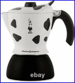 Bialetti Mukka Express 2-Cup Cow-Print Stovetop Cappuccino Maker 1908