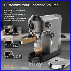 Biolomix 20 Bar Espresso Coffee Maker Machine with Milk Frother Wand for