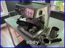 Breville The Barista Express Coffee Maker Silver. LOTS OF ACCESSORIES