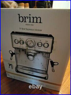 Brim 19 Bar Espresso Machine Maker, Silver NEW Ships FAST! Coffee Steamed milk