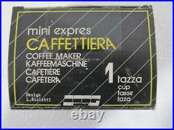 CAFFETTIERA Mini Express Tazza Hob Top Coffee Espresso Maker with Box Vintage