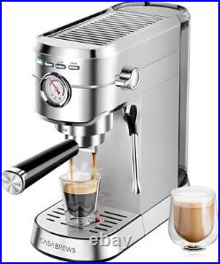 CASABREWS Coffee Machine 20 Bar Stainless Steel Espresso Machine See Description