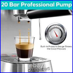 CASABREWS Coffee Machine 20 Bar Stainless Steel Espresso Machine See Description