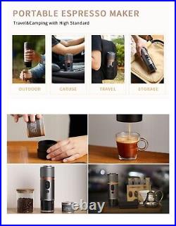 CONQUECO Portable Coffee Machine Travel 12v Car Espresso Maker with Battery