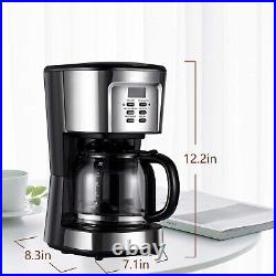 Coffee Machine Drip Maker Compact Pot Brewer Keep Warm Auto-Shut Off Function