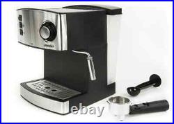 Coffee Machine Maker Espresso Cappuccino Milk Frother 850W INOX 15 Bar Drip Tray
