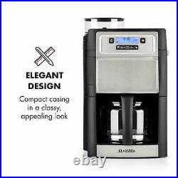 Coffee Machine Maker Home Electric Bean to Cup Timer 1000W Grinder 1.25 L Silver