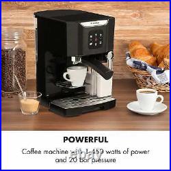 Coffee Machine Maker Milk Frother Home Office Touch 1450 W 20 Bar 3-in-1 Black