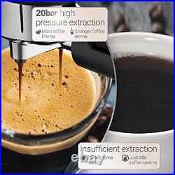 Coffee Machine Milk Frother 20 Bar 2 Independent Espresso Maker Descaler Barista