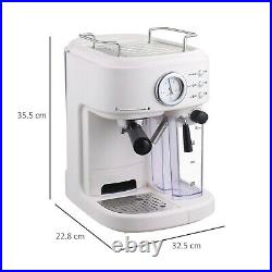 Coffee Machine Milk Frother Steamer 15 Bar Retro Espresso Cappuccino Latte Maker