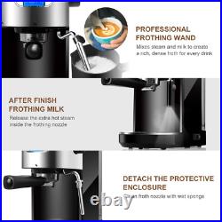 Coffee Maker Espresso Machine 20 Bar With Frothing Wand Latte Mocha Frapp Black