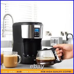 Coffee Maker Grinder 750ml Carafe Reusable Filter Programmable Timer