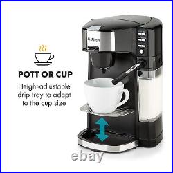 Coffee Tea Maker Machine Milk Foam Brew 6 Programmes Automatic LED 1435 W Black