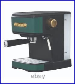 Daewoo Emerald Coffee Maker Espresso Cappuccino 2 Cup with Milk Steamer 20 Bar