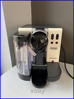 Delonghi Nespresso Pod Machine In Cream & Black Coffee & Milk One Touch EN660