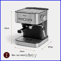 Espresso Cappuccino Latte Coffee Machine 15 Bar 2 Cup Professional Coffee Maker