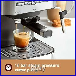 Espresso Cappuccino Latte Coffee Machine 15 Bar 2 Cup Professional Coffee Maker