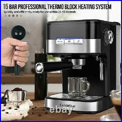 Espresso Cappuccino Latte Coffee Maker Home Office Machine 850 W, 15 Bar