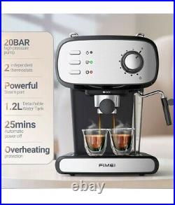 Espresso Coffee Machine, 20 Bar Maker Machine with Milk Frother, 1.2l water tank