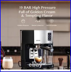 Espresso Coffee Machine Cappuccino Maker with 19 BAR Pump & Powerful Milk Tan