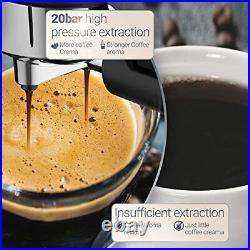 Espresso Coffee Machine, FIMEI 20 Bar Coffee Maker Machine with Milk Frother, 2